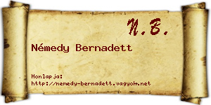 Némedy Bernadett névjegykártya